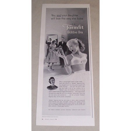 1958 Formfit Bobbie Bra Print Ad