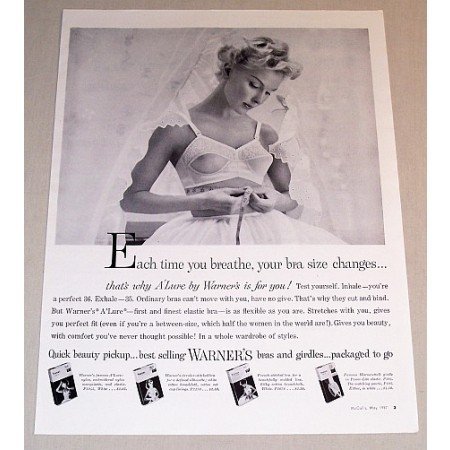 1957 Warner's A'Lure Bras and Girdles Print Ad