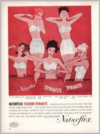 1960 Naturflex Bra Panty Girdles Color Art Print Ad - Fashion Dynamite