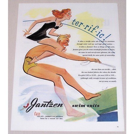 1945 Jantzen Swim Suits Hurst Art Color Print Ad