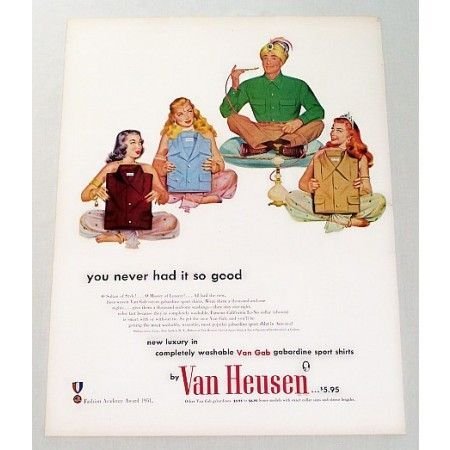 1951 Van Heusen Gabardine Sport Shirts Color Print Ad