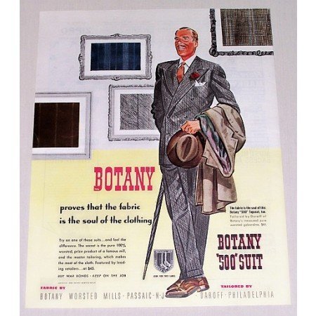 1944 Botany 500 Men's Suit Color Art Print Ad