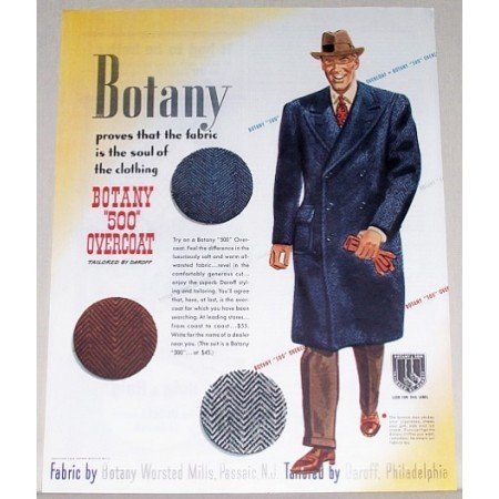 1944 Botany 500 Sportcoat Color Print Ad - Tailored By Daroff