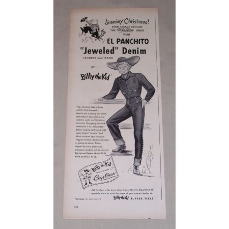 1949 Billy Kid Panchito Jeweled Denim Jacket Jeans Print Ad