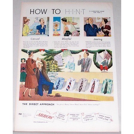 1948 Arrow Shirts Color Print Ad - How To Hint