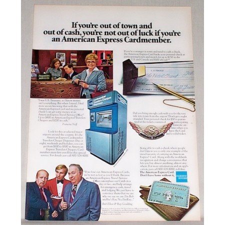 1979 American Express Travelers Cheque Dispenser Color Print Ad