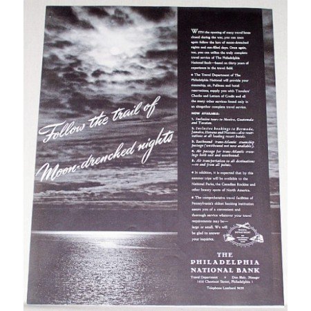 1946 Philadelphia National Bank Print Ad - Follow The Trail