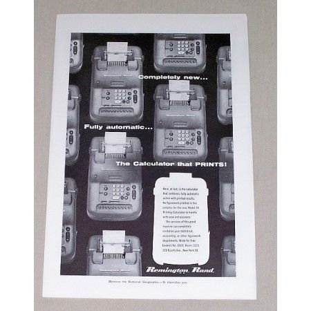 1955 Remington Rand Model 99 Calculator Print Ad