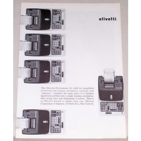 1959 Olivetti Divisumma 24 Calculation Machine Print Ad