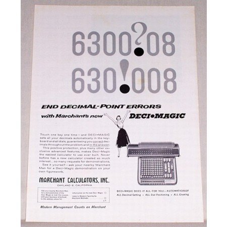 1957 Marchant Deci Magic Calculator Print Ad