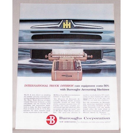 1959 Burroughs Sensimatic Accounting Machine Color Print Ad