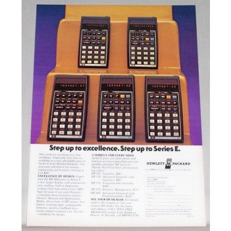 1979 Hewlett Packard Series E Precision Calculators Color Print Ad