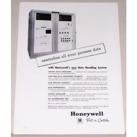 1958 Honeywell Data Handling System Print Ad