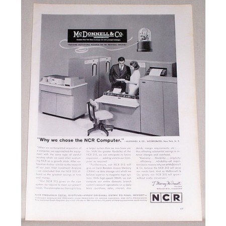 1962 NCR 315 Computer Print Ad