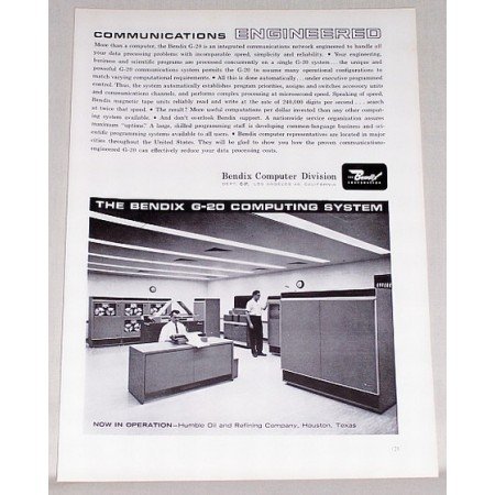 1962 Bendix G-20 Computing System Print Ad