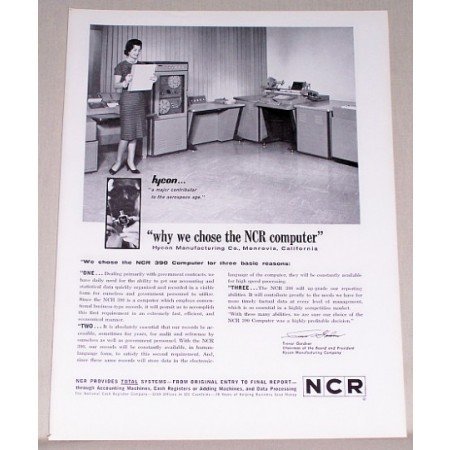 1962 NCR 390 Computer Print Ad
