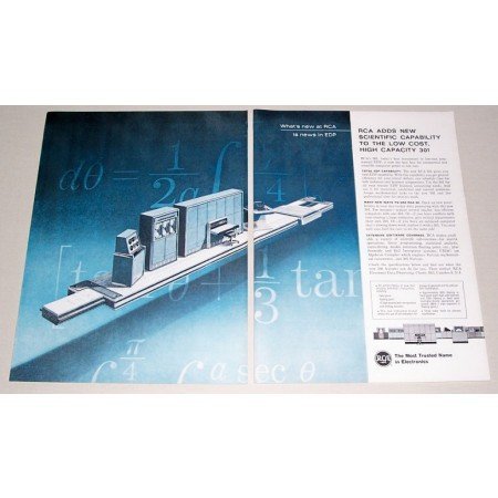 1962 RCA Electronic Data Processing Machine 2 Page Print Ad