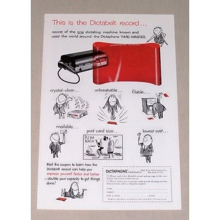 1955 Dictaphone Dictabelt Dictating Machine Print Ad