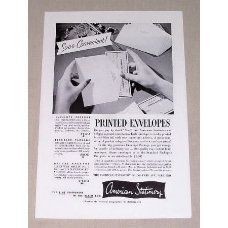 1955 American Stationery Printed Envelopes Print Ad