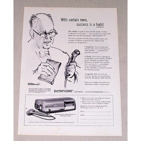 1954 Dictaphone Time Master 5 Dictating Machine Print Ad