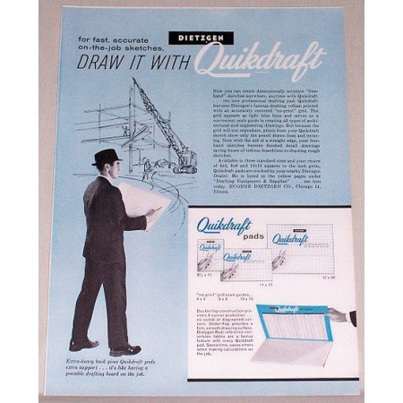 1961 Quikdraft Drafting Pads Color Print Ad