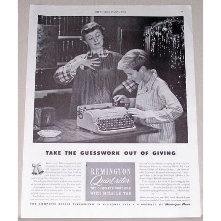 1951 Remington Quiet-Riter Portable Typewriter Print Ad