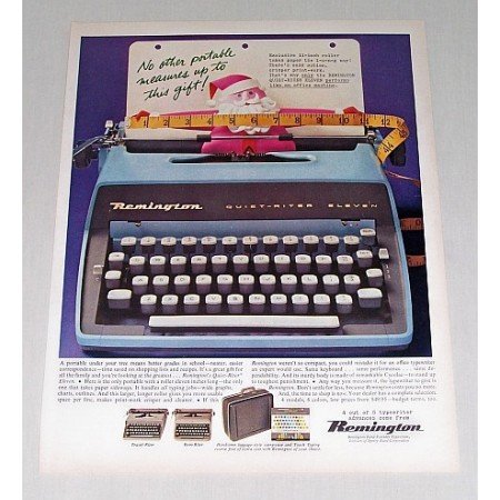 1960 Remington Quiet-Writer Eleven Typewriter Color Print Ad