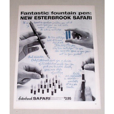 1958 Esterbrook Safari Twin Cartridge Fountain Pen Print Ad