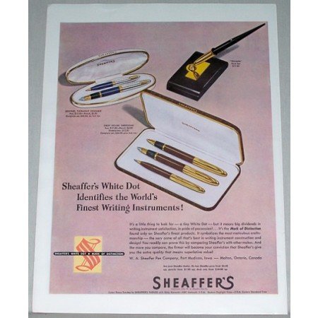 1948 Sheaffer's White Dot Pen Pencil Sets Color Print Ad