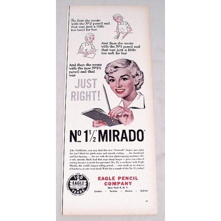 1956 Eagle No 1½ Mirado Pencil Print Ad