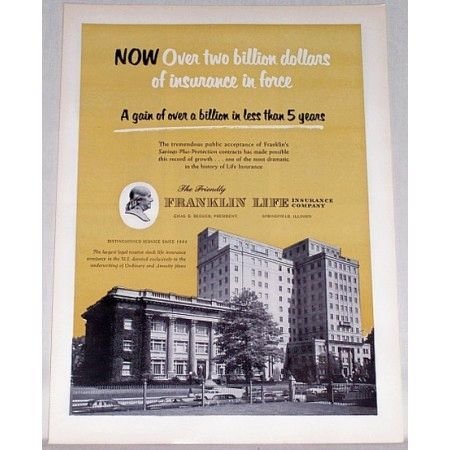 1955 Franklin Life Insurance Company Color Print Ad
