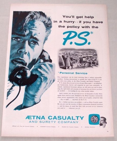 1955 Aetna Casualty Surety Insurance Print Ad