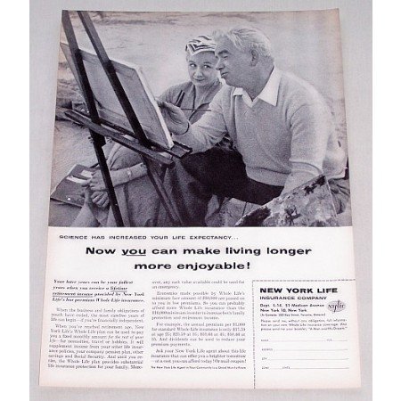 1956 New York Life Insurance Print Ad - Make Living Longer