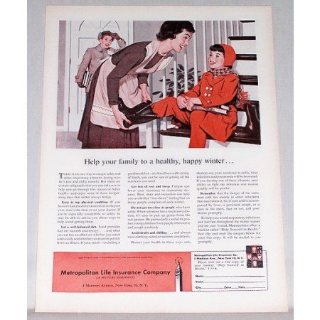 1959 Metropolitan Life Insurance Color Art Print Ad - Help Your Family