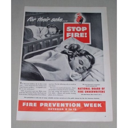 1949 National Board of Fire Underwriters Print Ad