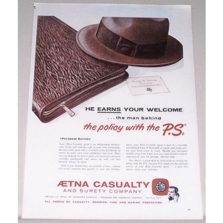 1962 Aetna Casualty and Surety Company Insurance Color Print Ad