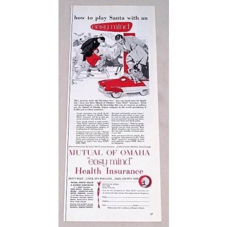 1956 Mutual of Omaha Health Insurance Childs Pedal Car Toy Art Color Print Ad