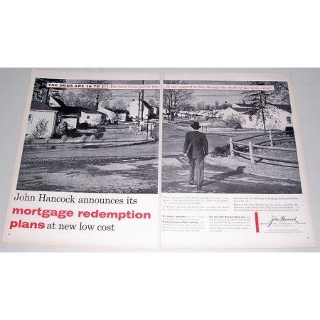 1955 John Hancock Mutual Life Insurance 2 Page Print Ad