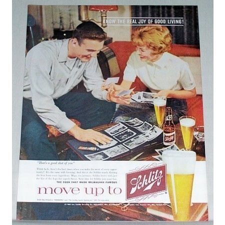 1960 Schlitz Beer Photography Photos Color Print Ad - That's A Good Shot For You