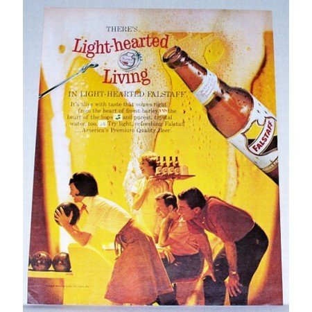 1962 Falstaff Beer Bowling Print Color Ad - Light Hearted Living