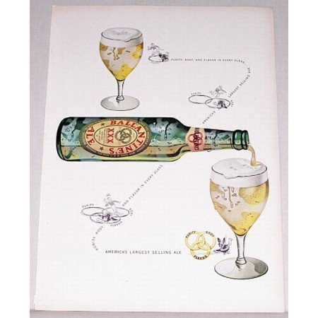 1948 Ballantine's Ale Color Print Ad