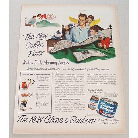 1949 Chase & Sanborn Coffee Color Art Print Ad