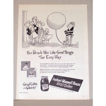 1948 Maxwell House Coffee Frank Tashlin Art Print Ad
