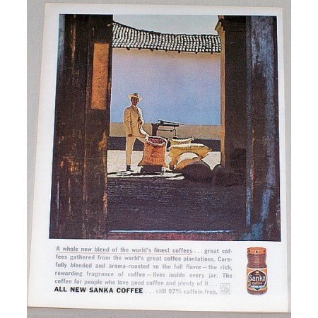 1962 Sanka Coffee Color Print Ad - A Whole New Blend