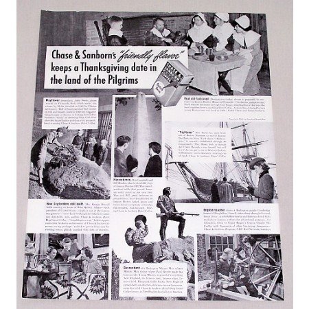 1940 Chase & Sanborn Coffee Print Ad - Thanksgiving Date