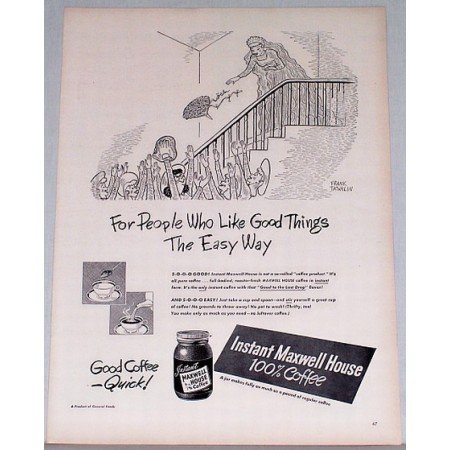 1948 Maxwell House Instant Coffee Print Ad - The Easy Way