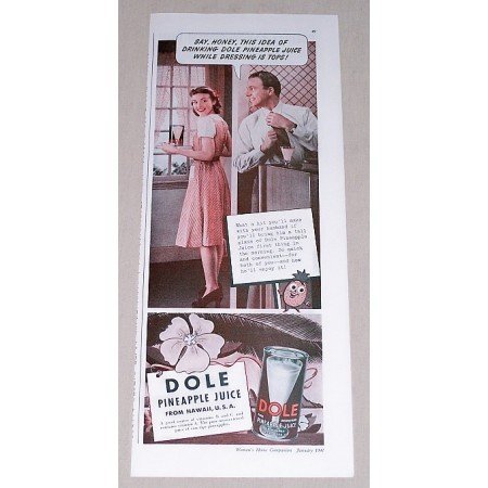 1941 Dole Pineapple Juice Color Print Ad
