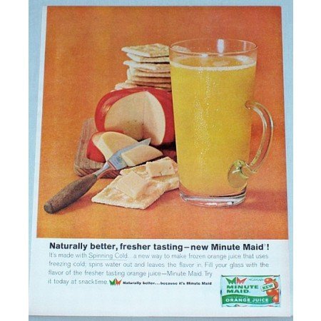 1962 Minute Maid Concentrated Orange Juice Color Print Ad