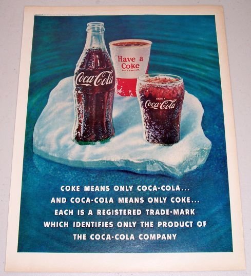 1960 Coca Cola Coke Color Soda Drink Print Ad