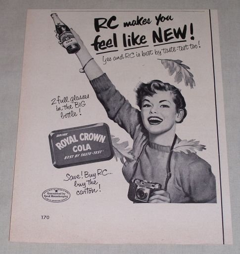 1953 RC Royal Crown Cola Soft Drink Soda Print Ad